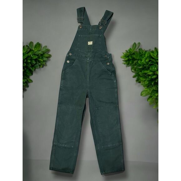 Hey Gang Knee Patch Overalls Dark Green Size 00 - Picture 1 of 9